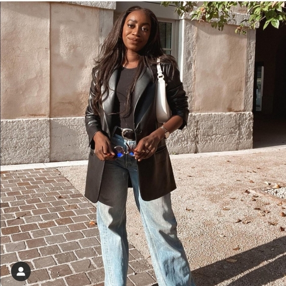 Zara * Oversized Faux Leather Blazer - Picture 14 of 16